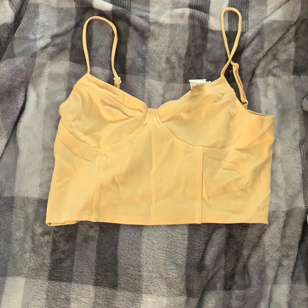 Forever21, S, Yellow Spaghetti Strap Crop Top